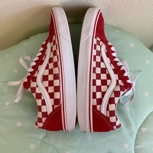Unisex Red Checker Board Vans